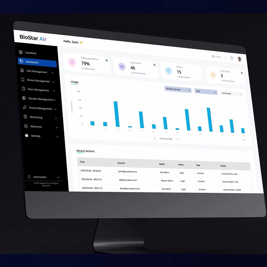 BioStar Air - Zéro infrastructure sur site. Tout dans le cloud.